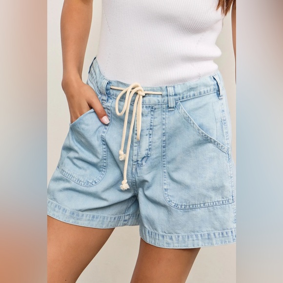 Swept Away Denim Shorts - Picture 1 of 3